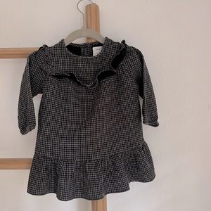 PLAY UP cotton ruffle check dress with wood buttons